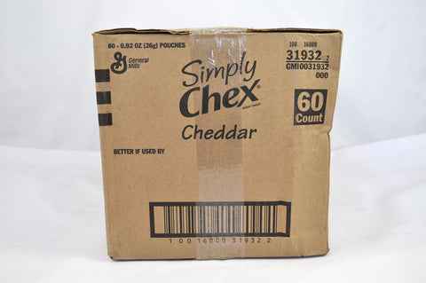 Simply Chex Cheddar Cereal Pieces, 0.92 Ounce -- 60 per case.