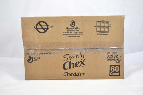 Simply Chex Cheddar Cereal Pieces, 0.92 Ounce -- 60 per case.