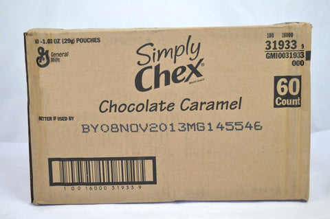 Simply Chex Chocolate Caramel Cereal Pieces, 1.03 Ounce -- 60 per case.