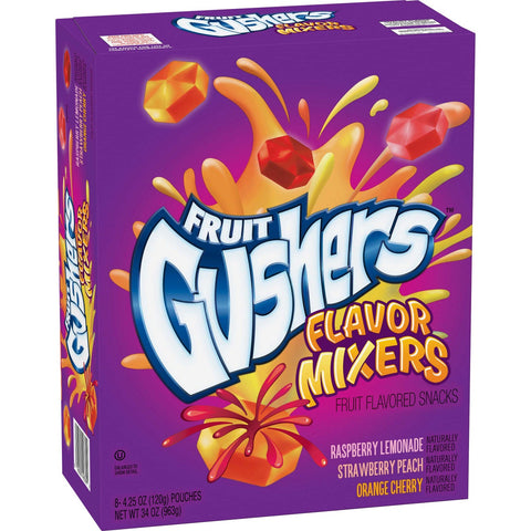 Fruit Gushers Flavor Mixers Fruit Snacks, 34 Ounce -- 6 per case.