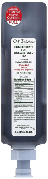 Fit and Delicious 11 Plus 1 Unsweetened Tea, 3.5 Liter -- 3 per case.