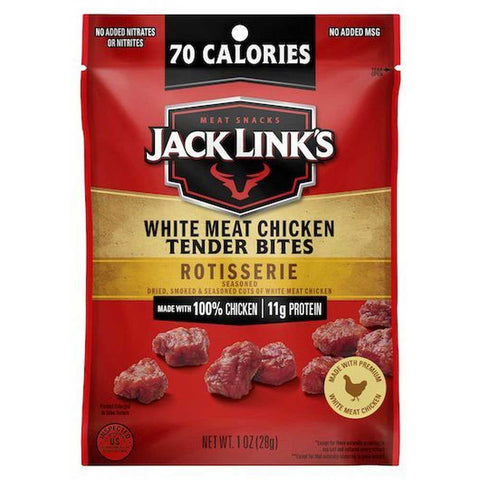 Jack Links Rotisserie Chicken Tender Bites, 1 Ounce -- 48 per case