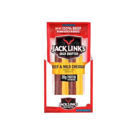 Jack Links Original Beef and Cheddar Cheese Stick, 3 Ounce -- 48 per case