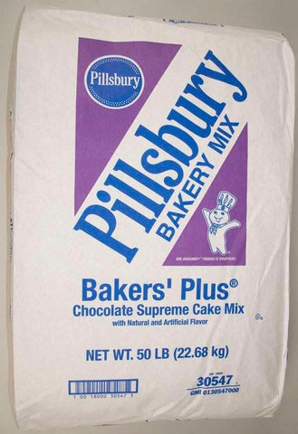 Pillsbury Bakers Plus Chocolate Supreme Cake Mix, 50 Pound