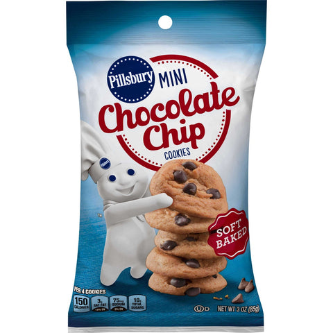 Pillsbury Soft Baked Mini Chocolate Chip Cookies, 18 Ounce -- 9 per case.