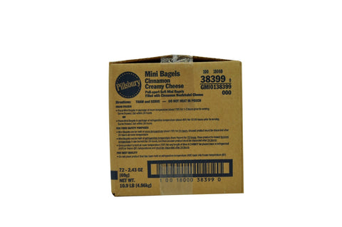 Pillsbury Mini Bagels, Cinnamon Creamy Cheese, 2.43 Ounce -- 72 per case.
