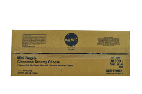 Pillsbury Mini Bagels, Cinnamon Creamy Cheese, 2.43 Ounce -- 72 per case.