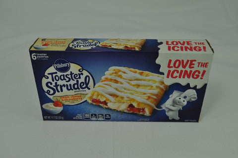 Pillsbury Cream Cheese Strawberry Toaster Strudel, 11.7 Ounce -- 12 per case.