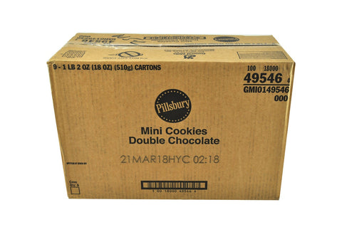 Pillsbury Soft Baked Mini Double Chocolate Cookies, 18 Ounce -- 9 per case.