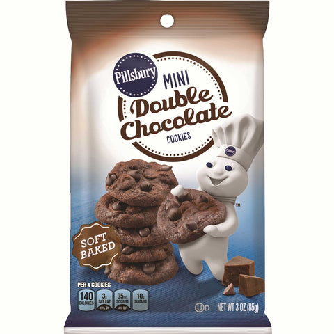 Pillsbury Soft Baked Mini Double Chocolate Cookies, 18 Ounce -- 9 per case.