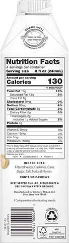 Elmhurst Milked Cashew Beverage, 32 Fluid Ounce -- 6 per case