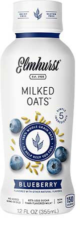 Elmhurst Oats Blueberry Plant Based Milk, 11 Fluid Ounce -- 12 per case