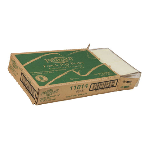 Pennant Foods Square Flat Puff Pastry Dough, 2 Ounce -- 120 per case.