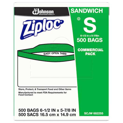 Ziploc Sandwich Bag, 500 count per pack.