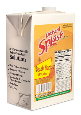 Orchard Splash 38 Percent Peach Nectar, 46 Ounce -- 12 per case.