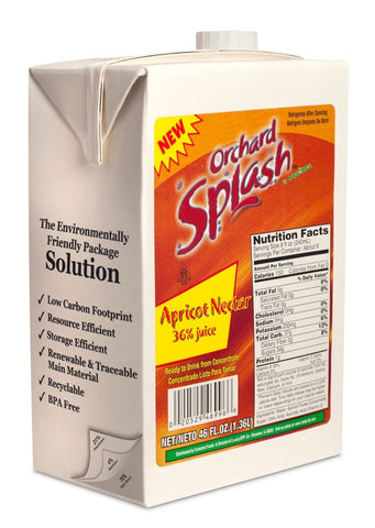 Orchard Splash 36 Percent Apricot Nectar, 46 Ounce -- 12 per case.