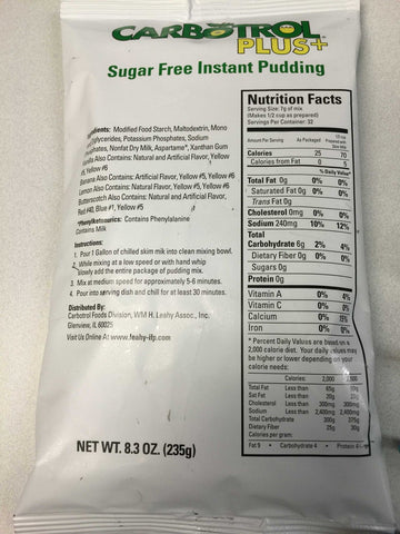 Carbotrol Sugar Free Vanilla Pudding, 8.3 Ounce -- 6 per case.