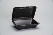 Genpak Large Black Deep All Purpose Foam Hinged Container, 9.19 x 6.5 x 2.875 inch -- 200 per case.