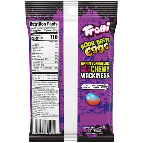 Trolli Sour Brite Crawler Eggs Gummy Candy, 4 Ounce -- 12 per case.