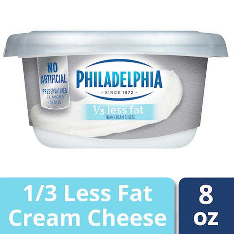 Philadelphia 1/3 Less Fat Cream Cheese, 8 Ounce -- 12 per case