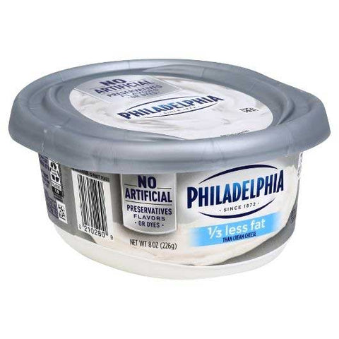Philadelphia 1/3 Less Fat Cream Cheese, 8 Ounce -- 12 per case