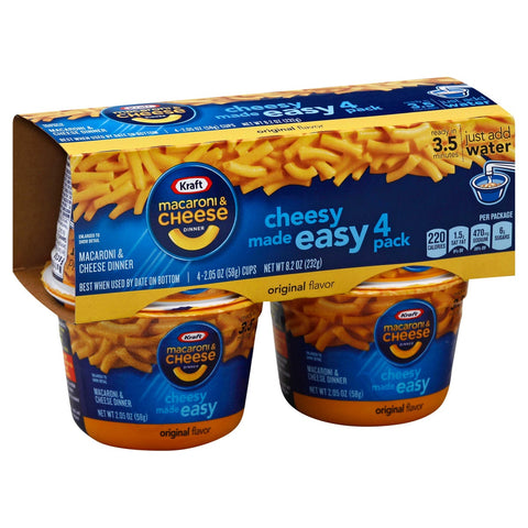 Kraft Entree Macaroni and Cheese Easy Macaroni Cups, 8.2 Ounce -- 6 per case.