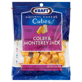 Kraft Natural Cheese Snacks Colby and High Moisture Monterey Jack Cheese Cube, 6.4 Ounce -- 12 per case.