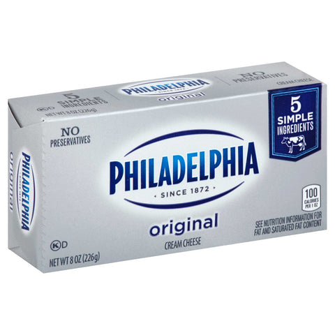 Philadelphia Large Cream Cheese, 8 Ounce -- 36 per case.