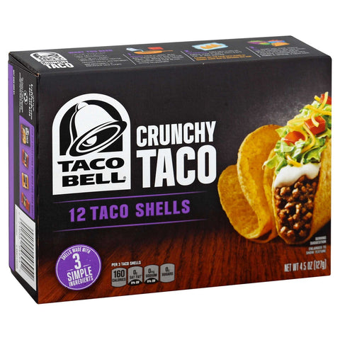 Taco Bell Hard Crunchy Taco Shells, 4.5 Ounce -- 12 per case.