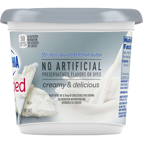 Philadelphia Plain Whipped Cream Cheese, 12 Ounce Container -- 12 per case