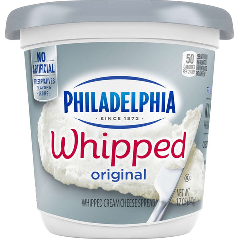 Philadelphia Plain Whipped Cream Cheese, 12 Ounce Container -- 12 per case