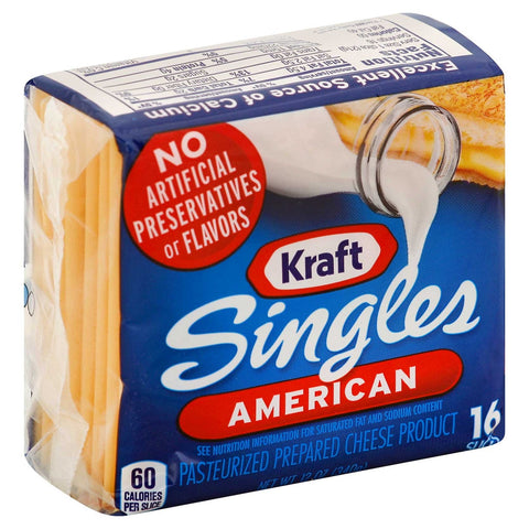 Kraft Singles American Sliced Cheese, 12 Ounce -- 48 per case.