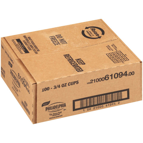 Kraft Philadelphia Light Cream Cheese - Cup, 3/4 Ounce -- 100 per case.