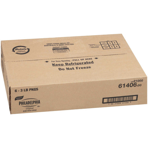 Philadelphia 3 Pound Cream Cheese Soft Tub Foodservice -- 6 per case.