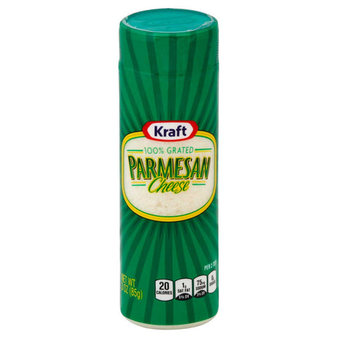 Kraft Grated Parmesan Cheese, 3 Ounce -- 24 per case.