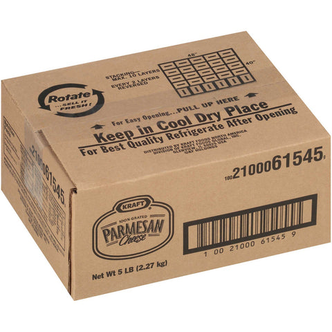 Kraft Grated Parmesan Cheese - Bag in Box, 5 Pound.