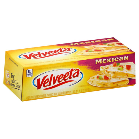 Kraft Velveeta Mexican Mild Cheese Loaf, 1 Pound -- 12 per case.