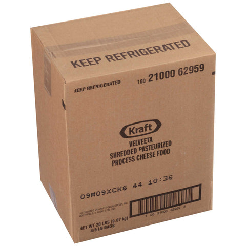 Kraft Velveeta Feather Shred Cheese, 5 Pound -- 4 per case.