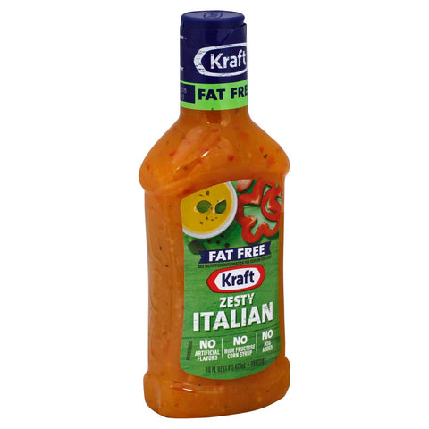 Kraft Fat Free Zesty Italian Salad Dressing, 16 Ounce -- 6 per case.