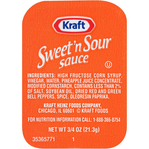 Kraft Single Serve Sweet n' Sour Sauce Cup, 0.75 ounce -- 200 per case