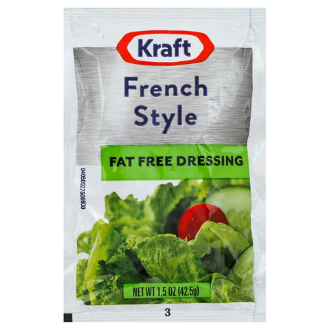 Kraft Fat Free French Style Dressing Pouch, 1.5 Ounce -- 60 per case
