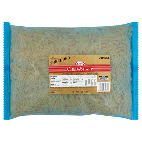 Kraft ChedaSharp Shredded Cheddar Cheese, 5 Pound -- 4 per case