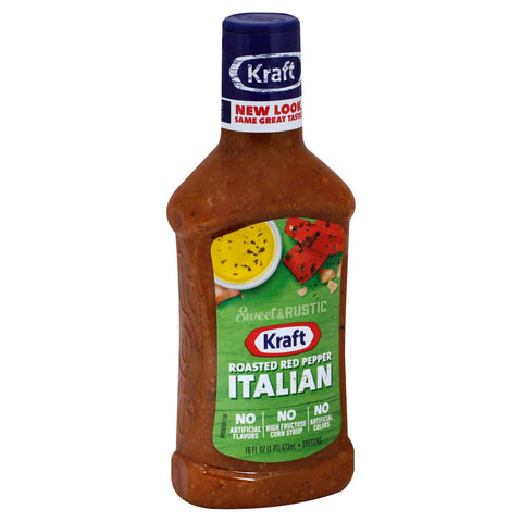 Kraft Roasted Red Pepper Italain Dressing and Marinade, 16 Ounce -- 6 per case.