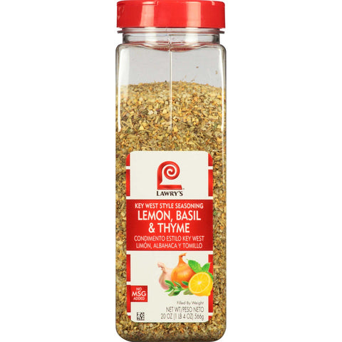 Lawry`s Lemon, Basil and Thyme Key West Style Seasoning, 20 oz. -- 6 per case