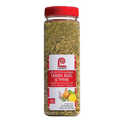 Lawry`s Lemon, Basil and Thyme Key West Style Seasoning, 20 oz. -- 6 per case