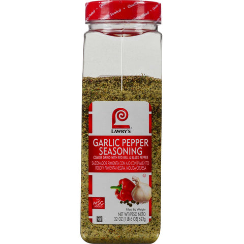 Lawry`s Coarse Grind Garlic Pepper with Red Bell and Black Pepper, 22 oz. -- 6 per case