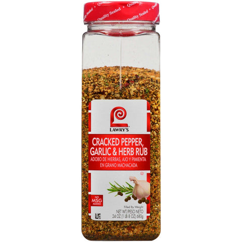 Lawry`s Cracked Pepper, Garlic & Herb Rub, 24 oz. -- 6 per case