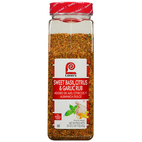 Lawry`s Sweet Basil, Citrus & Garlic Rub, 23 oz. -- 6 per case