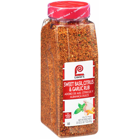 Lawry`s Sweet Basil, Citrus & Garlic Rub, 23 oz. -- 6 per case