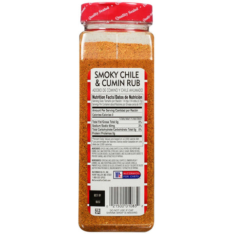 Lawry`s Smoky Chile and Cumin Rub, 25 oz. -- 6 per case